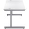 First Rectangular Desk, 1200mm Wide, Silver Cantilever Legs, White First Rectangular Desk, 1200mm Wide, Silver Cantilever Legs, White
