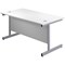 First Rectangular Desk, 1200mm Wide, Silver Cantilever Legs, White