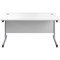 First Rectangular Desk, 1200mm Wide, Silver Cantilever Legs, White