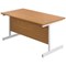 First Rectangular Desk, 1200mm Wide, White Cantilever Legs, Oak