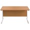 First Rectangular Desk, 1200mm Wide, White Cantilever Legs, Oak