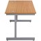 First Rectangular Desk, 1400mm Wide, Silver Cantilever Legs, Oak