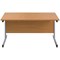 First Rectangular Desk, 1400mm Wide, Silver Cantilever Legs, Oak