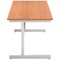 First Rectangular Desk, 1400mm Wide, White Cantilever Legs, Beech
