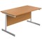 First Rectangular Desk, 1400mm Wide, White Cantilever Legs, Oak First Rectangular Desk, 1400mm Wide, White Cantilever Legs, Oak