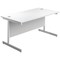 First Rectangular Desk, 1400mm Wide, White Cantilever Legs, White First Rectangular Desk, 1400mm Wide, White Cantilever Legs, White