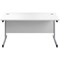 First Rectangular Desk, 1600mm Wide, Silver Cantilever Legs, White