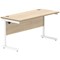 Astin 1400mm Slim Rectangular Desk, White Cantilever Legs, Oak