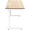 Astin 1400mm Slim Rectangular Desk, White Cantilever Legs, Oak