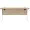 Astin 1400mm Slim Rectangular Desk, White Cantilever Legs, Oak