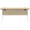 Astin 1400mm Slim Rectangular Desk, White Cantilever Legs, Oak