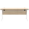 Astin 1600mm Slim Rectangular Desk, White Cantilever Legs, Oak