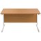 First Rectangular Desk, 1600mm Wide, White Cantilever Legs, Oak