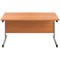 First Rectangular Desk, 1800mm Wide, Silver Cantilever Legs, Beech