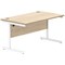 Astin 1600mm Rectangular Desk, White Cantilever Legs, Oak