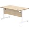 Astin 1600mm Rectangular Desk, White Cantilever Legs, Oak