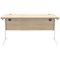 Astin 1600mm Rectangular Desk, White Cantilever Legs, Oak