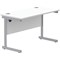 Astin 1200mm Slim Rectangular Desk, Silver Cantilever Legs, White Astin 1200mm Slim Rectangular Desk, Silver Cantilever Legs, White