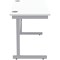 Astin 1200mm Slim Rectangular Desk, Silver Cantilever Legs, White