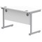 Astin 1200mm Slim Rectangular Desk, Silver Cantilever Legs, White