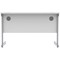 Astin 1200mm Slim Rectangular Desk, Silver Cantilever Legs, White
