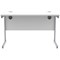 Astin 1200mm Slim Rectangular Desk, Silver Cantilever Legs, White