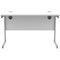 Astin 1200mm Slim Rectangular Desk, Silver Cantilever Legs, White