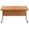 First Rectangular Desk, 1800mm Wide, Silver Cantilever Legs, Oak