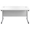 First Rectangular Desk, 1800mm Wide, Silver Cantilever Legs, White
