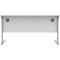 Astin 1400mm Slim Rectangular Desk, Silver Cantilever Legs, White