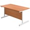 First Rectangular Desk, 1800mm Wide, White Cantilever Legs, Beech