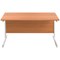 First Rectangular Desk, 1800mm Wide, White Cantilever Legs, Beech