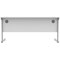 Astin 1600mm Slim Rectangular Desk, Silver Cantilever Legs, White