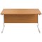 First Rectangular Desk, 1800mm Wide, White Cantilever Legs, Oak