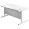 First Rectangular Desk, 1800mm Wide, White Cantilever Legs, White