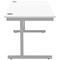 Astin 1400mm Rectangular Desk, Silver Cantilever Legs, White