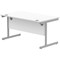 Astin 1400mm Rectangular Desk, Silver Cantilever Legs, White
