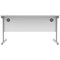 Astin 1400mm Rectangular Desk, Silver Cantilever Legs, White