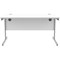 Astin 1400mm Rectangular Desk, Silver Cantilever Legs, White