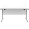 Astin 1400mm Rectangular Desk, Silver Cantilever Legs, White