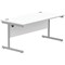 Astin 1600mm Rectangular Desk, Silver Cantilever Legs, White