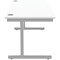 Astin 1600mm Rectangular Desk, Silver Cantilever Legs, White