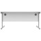 Astin 1600mm Rectangular Desk, Silver Cantilever Legs, White