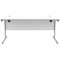 Astin 1600mm Rectangular Desk, Silver Cantilever Legs, White