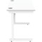 Astin 1200mm Slim Rectangular Desk, White Cantilever Legs, White