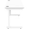 Astin 1400mm Slim Rectangular Desk, White Cantilever Legs, White