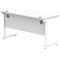 Astin 1400mm Slim Rectangular Desk, White Cantilever Legs, White