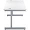 First 1600mm Rectangular Desk, Silver Cantilever Legs, White, With 3 Drawer Mobile Pedestal