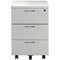 First 1600mm Rectangular Desk, Silver Cantilever Legs, White, With 3 Drawer Mobile Pedestal