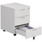 First 1600mm Rectangular Desk, Silver Cantilever Legs, White, With 3 Drawer Mobile Pedestal